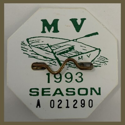 #ad Vtg VENTNOR MARGATE Beach Tag Badge 1993 BOAT IN THE WATER DESIGN #A021290 $13.99