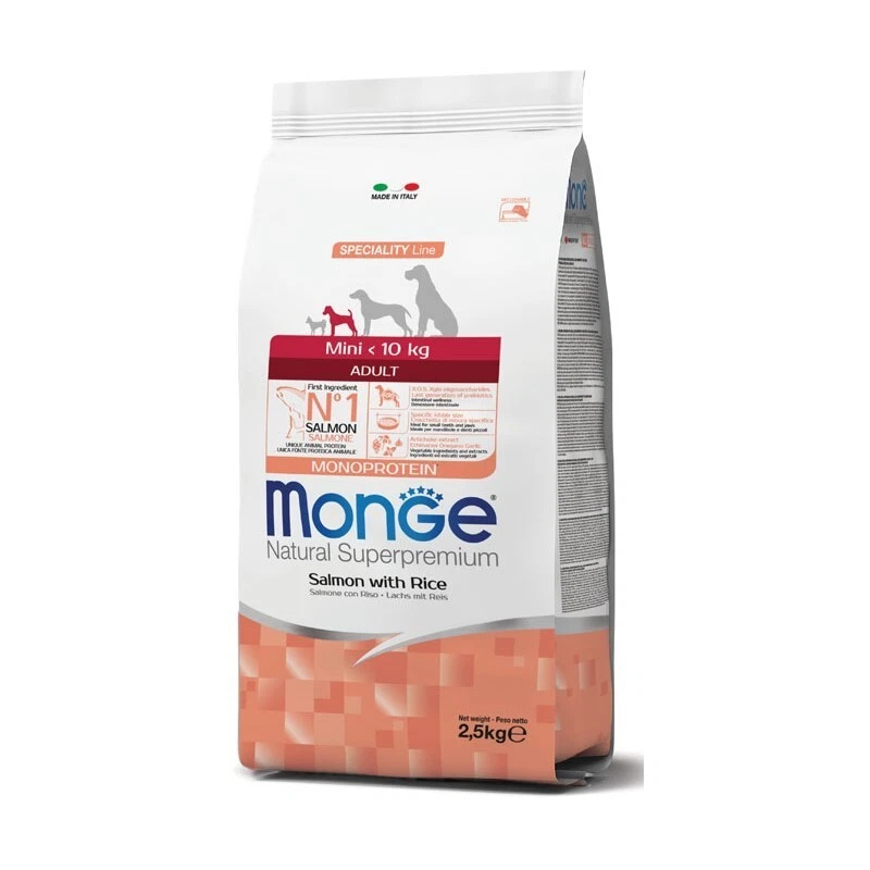 Monge Natural Superpremium Mini Adult Salmone e Riso 7,5 Kg Crocchette per Cani - Immagine 3 di 4