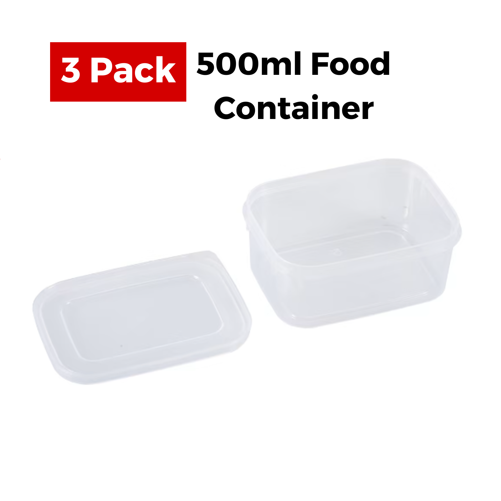 Take away Containers Takeaway Food Plastic Lids Rectangular 250ml,500ml