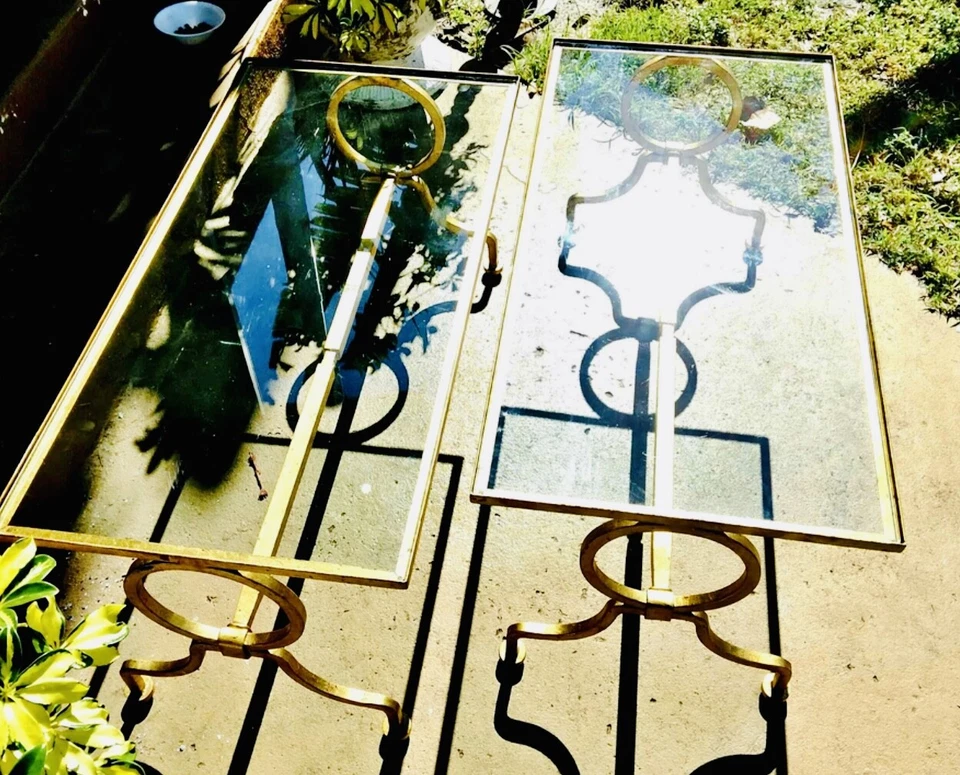 Impresionante mesa de centro francesa de hierro forjado de los años 40 después de Gilbert Poillerat Foto 3 de 4