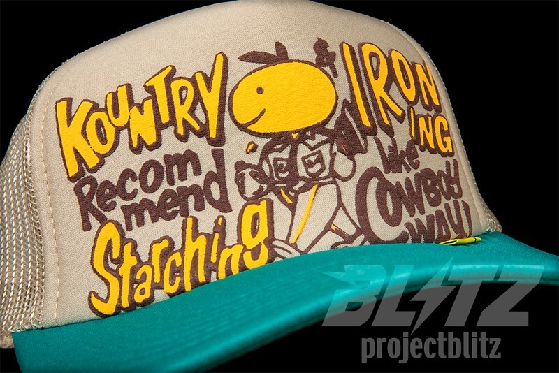 KAPITAL KOUNTRY STARCHING IRONING TRUCKER CAP HAT BEIGE