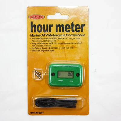 Inductive Waterproof Hour Meter Marine ATV Motorcycle Dirt Bike Ski Engine GREEN - Imagen 1 de 4