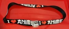 Buckle Down ~ I ❤️ Anime ~ Seatbelt Style Adjustable Up To 36” Belt ~ Anime Fans