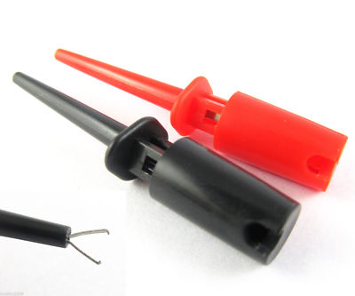 10pcs Grabbers Test Probe SMT Single Hook Clip Round Side Connection Small Size