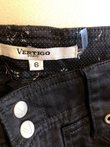 New Vertigo Paris Grommet Cropped Capri Cotton Pants, Size 6, Black Color - Picture 9 of 10
