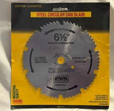 NEW - NOS Irwin Steel Circular Saw Blade 6.5" Master Combination #11220
