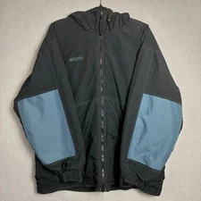 Columbia Insulated Jacket Men’s M · Black Blue · Nylon Shell Winter Coat