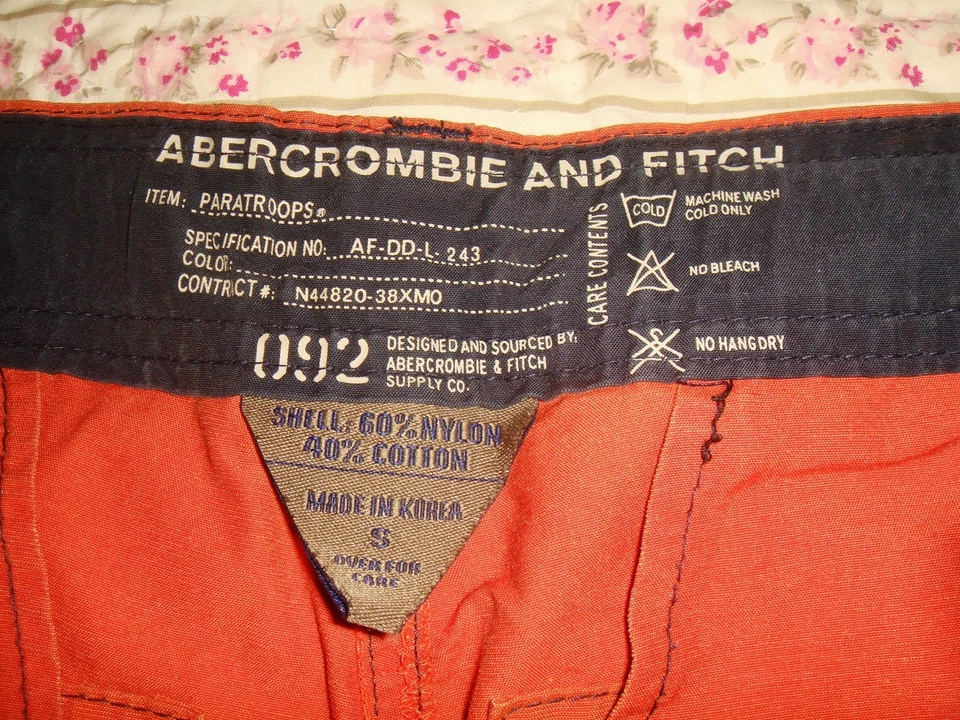 Vintage ABERCROMBIE & FITCH Shorts Mens 32  ( S ) Paratrooper Cargo Baggy - Image 2 of 4