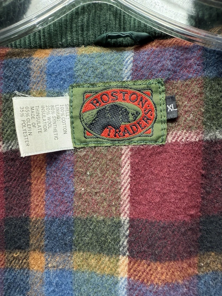 Boston Traders Corduroy Vest Hooded W/Pockets Vintage Wool Blend Lining - Image 3 of 4