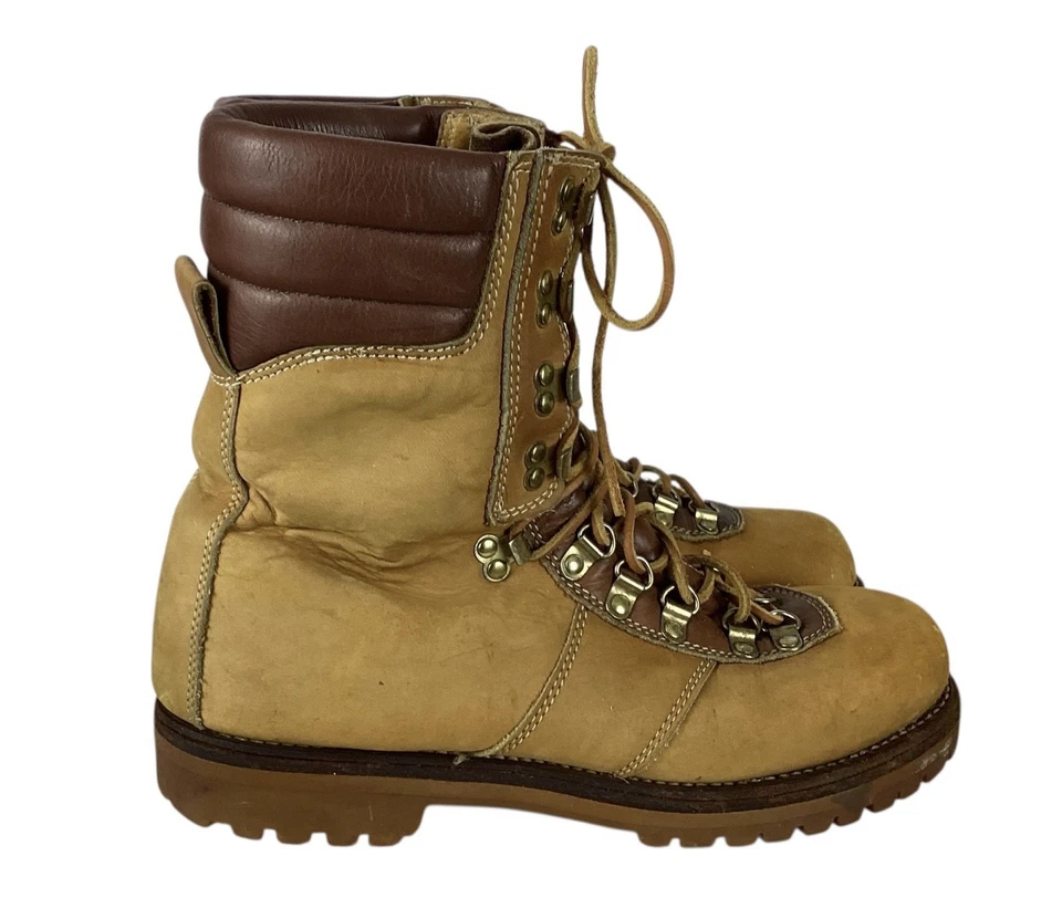 Mont Blanc Botas Para Hombres 10 D Cuero Marrón Senderismo Aire Libre Ropa de Trabajo Con Cordones Foto 3 de 4