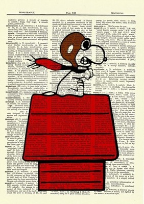 Snoopy Aviator Peanuts Dictionary Art Print Picture Poster Charlie