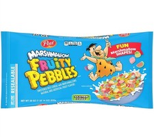 Fruity Pebbles Marshmallow Cereal Resealable Bag 850g USA Import
