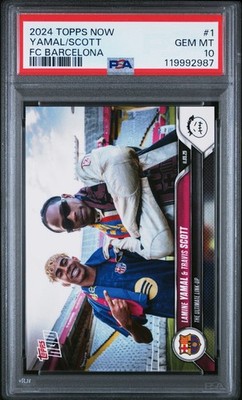 2024 Topps Now #1 Lamine Yamal/Travis Scott FC Barcelona PSA 10 | eBay