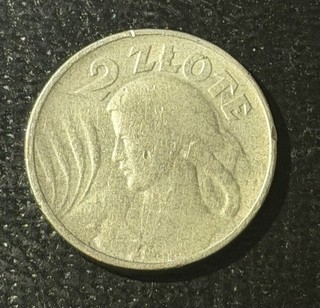 Poland 1924 2 Zlotye Silver Coin: Woman and Wheat Ears