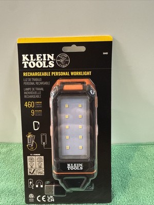 NEW Klein Tools 56403 LED Light, Rechargeable Flashlight/Worklight w/Kickstand