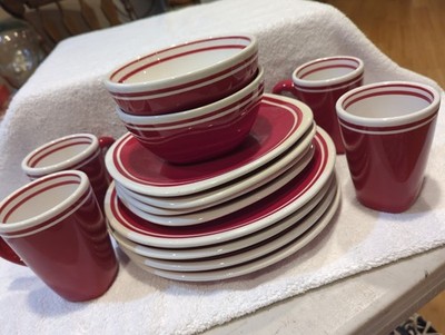 14pc MARASCHINO Dinner & Salad Plate, Bowl & Mug DANSK Discontinued RED