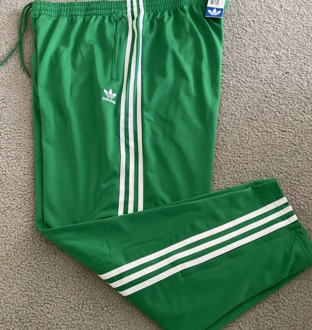adidas Original Firebird Track Pants Men’s XL JD0184 Green White Zip Pockets