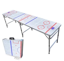 PARTYPONG 8-Foot Folding Beer Pong Table - Hockey Rink Edition (Base Model)