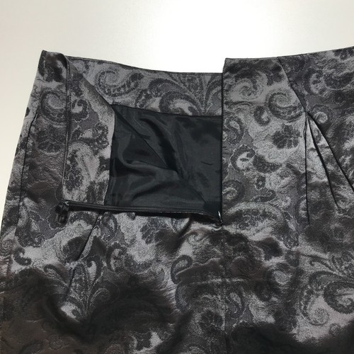 Gonna Brooks Brothers donna 8 canna di fucile nera burnout paisley plissettata grunge - Foto 9 di 12