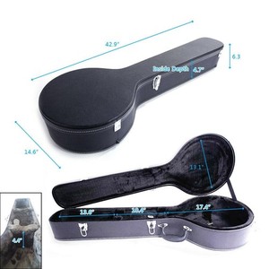 High Quality 5/6 String Hardsell Microgroove Leather Wood Banjos Hard Case Black