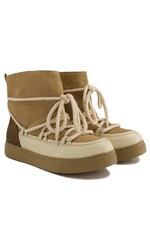 Studio Untold große Größen Stiefel 43 kiesel Leder Snowboots FakeFur Futter