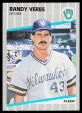 1989 Fleer Update Randy Veres #U-42 Rookie Card Milwaukee Brewers. rookie card picture