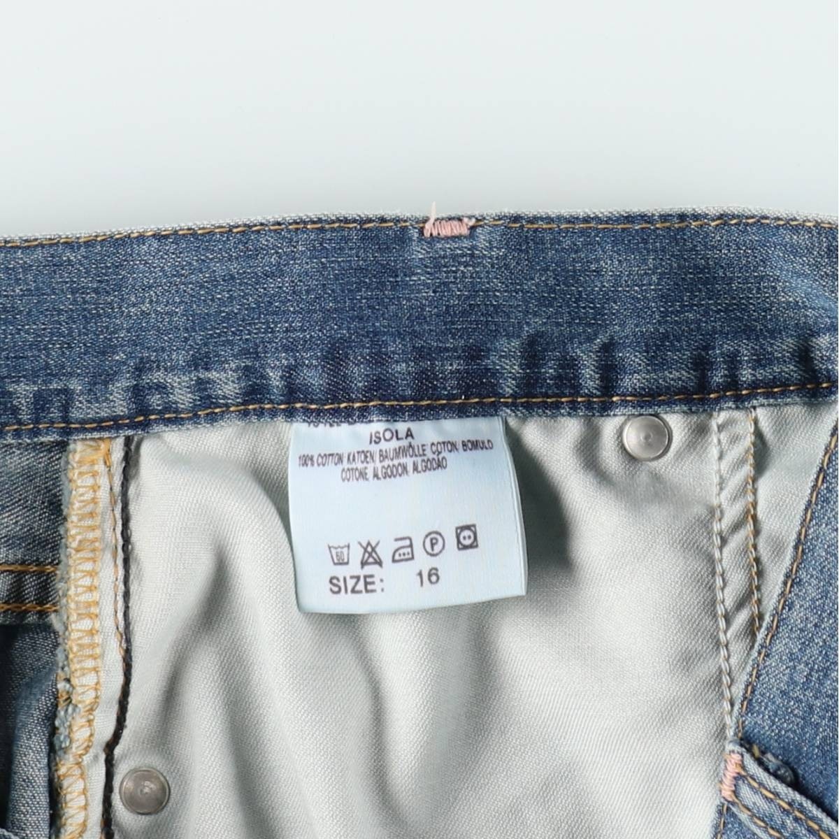 Used Lee Regular Fit Skort Mid Rise Front Open Denim Half-Length Tight Skirt... image 4