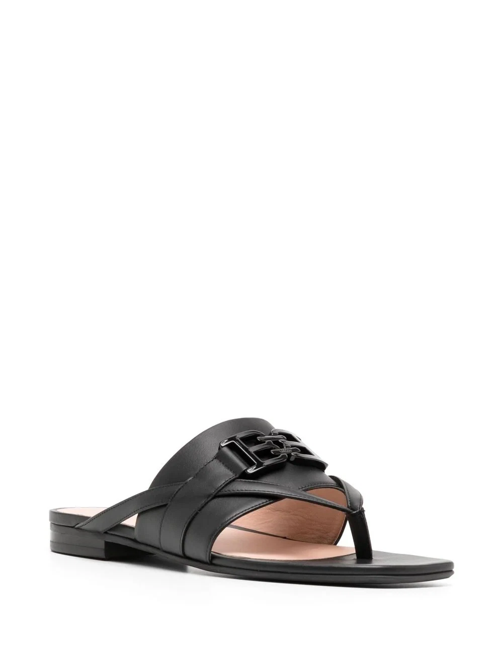 Bally Elia 6302988 Ladies Black Calf Leather Flats Sandals MSRP $552