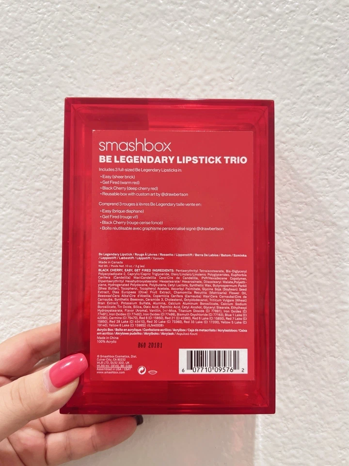 Smashbox Be Legendary Lipstick Trio Gift Set - 3 Full Size Lipsticks New In Box - Image 3 of 3