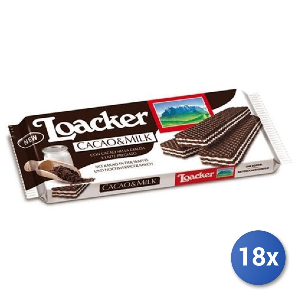 18X Multipack Loacker Wafer Gr 175 Cacao & Milk *13590