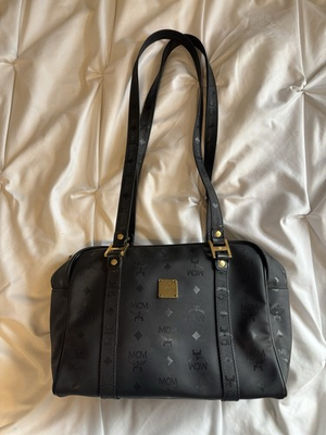 #ad #ad Authentic MCM Vicetos Logogram Shoulder Bag PVC Black $189.00
