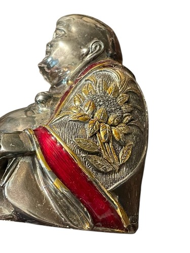 SELTEN VINTAGE MAGRINO 925 STERLINGSILBER GLÜCKLICH LACHENDER CHINESISCHER BUDDHA 4 X 4 - Bild 3 von 10
