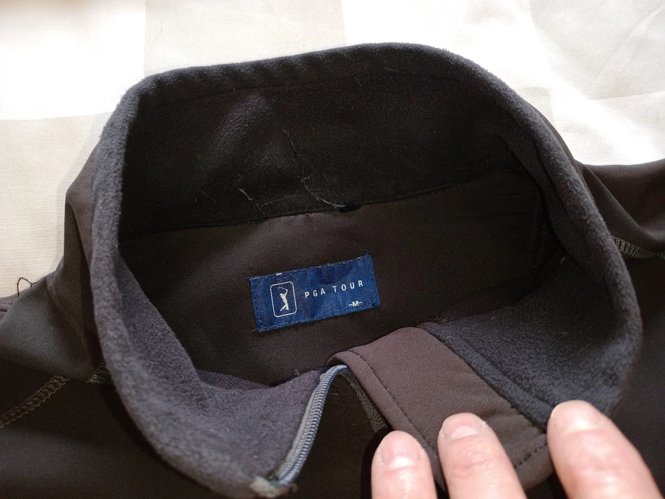 Chaqueta de neopreno PGA Tour para hombre M negra gris bolsillos con cremallera material elástico Foto 3 de 4