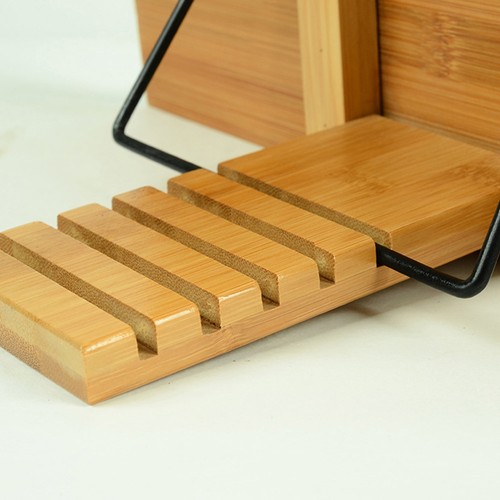 Bamboo Reading Shelf Book Holder Stand Accessories Wooden Tablet Bracket - Picture 2 of 11