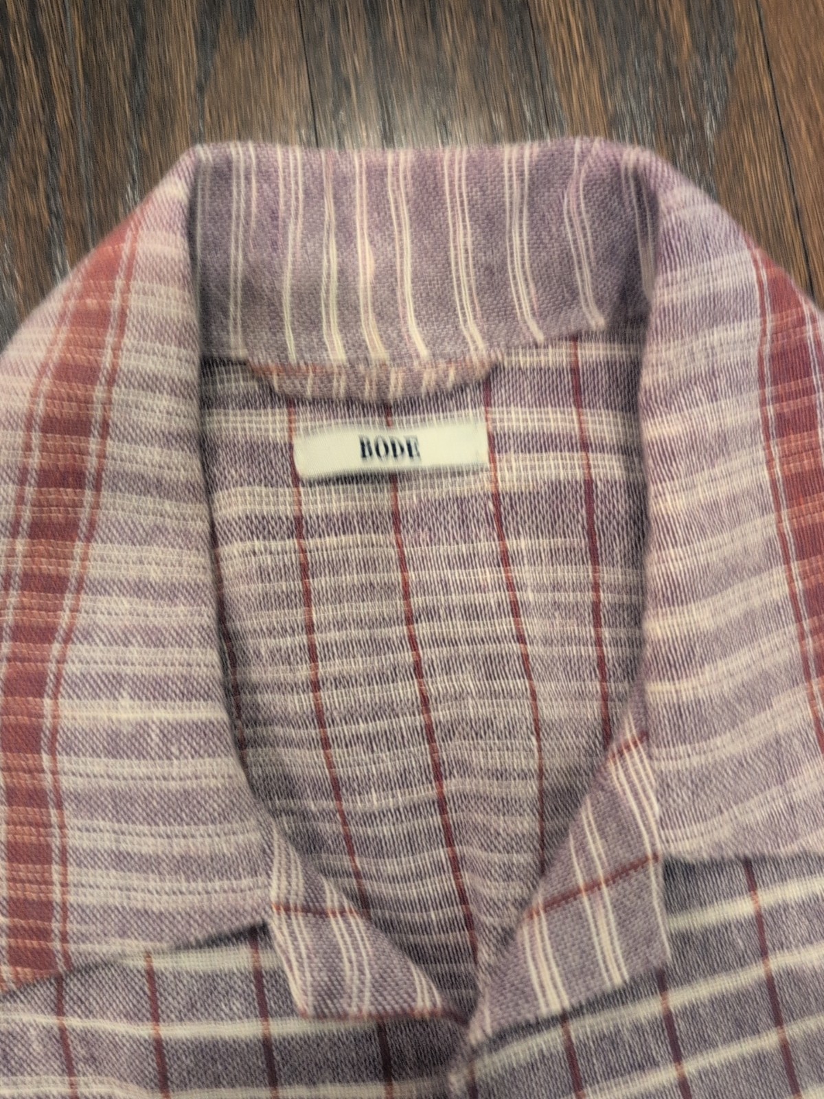 BODE Patchwork Plaid Short Sleeve Button Shirt Pu… - image 2