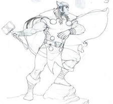 Thor Heaven & Earth Comic & Hardcover Original Pencils by Ariel Olivetti (2012)