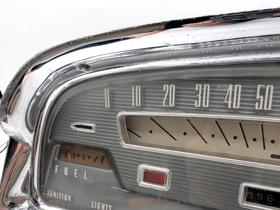 Painel de instrumentos painel velocímetro painel Ford Galaxie painel original vintage 1959 - Imagem 2 de 4