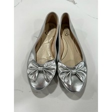 Circus by Sam Edelman Women's Silver Bow Ballet Flats Size 8.5