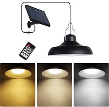 Solar Pendant Light Outdoor Indoor Dusk to Dawn Garden Barn Gazebo Shed Lamp