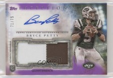 2015 Topps Inception Purple 71/75 Bryce Petty #AJP-BP Jumbo Patch Auto i6j