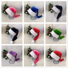 Adult Children Long Christmas Hat Plush Red Santa Claus Cap Christmas Hat us