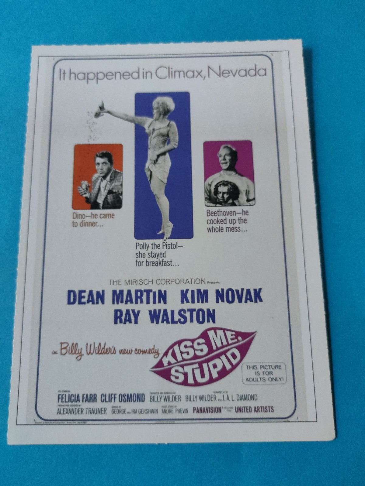 Locandina originale film Baciami, stupido (1964) - Regia di Billy Wilder
