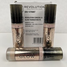 Makeup Revolution Conceal Glow Foundation F6 Medium Full Coverage Lot Of 3