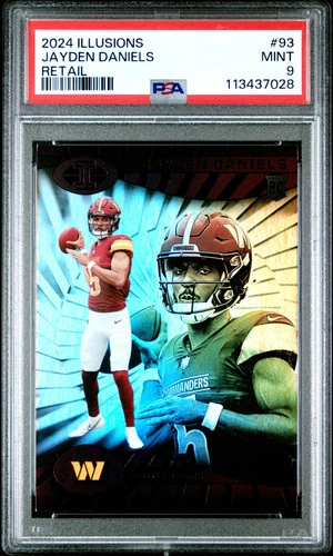 2024 Panini Illusions Football Jayden Daniels #93 Retail RC PSA 9