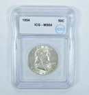 1954 Franklin Half Dollar MS64 ICG *4088