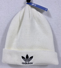 NWT Adidas Originals Trefoil Beanie One Size Fits Most White Black Logo OH