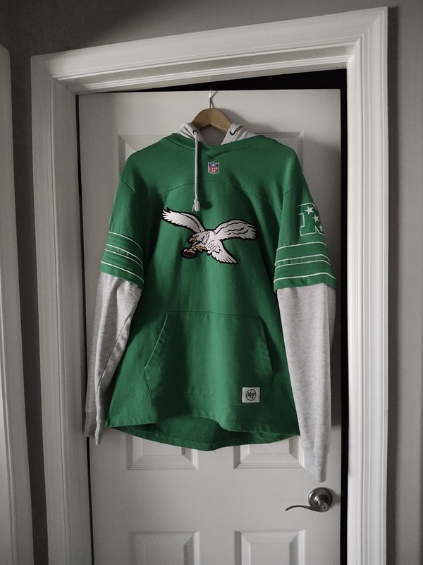 Philadelphia Eagles '47 Brand Historic Double Header Blitz Hoodie Kelly Green