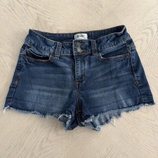 Mudd FLX Stretch Low Rise Dark Wash Denim Shorts Size 7