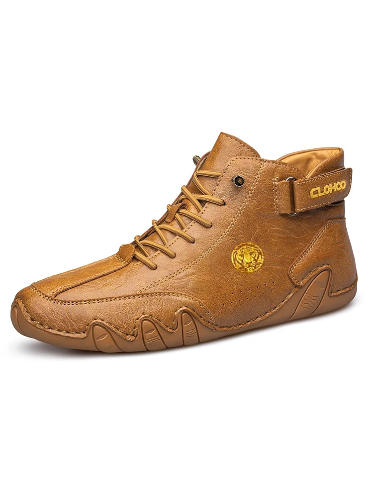 High-top Leather Sneakers