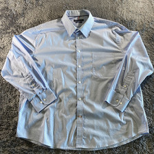 Tommy Hilfiger Men  s Long Sleeve Dress Shirt Light Blue w Pattern 18/18.5 32/33